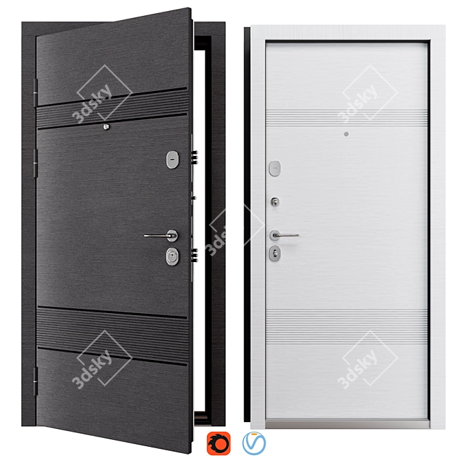 Bulat Metal Entry Door K-612 3D model image 1