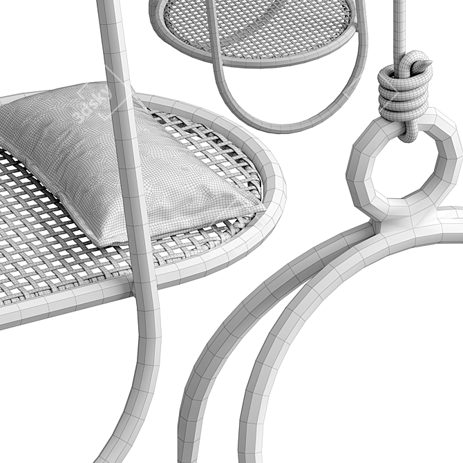 Modern Hanging Swing Chair, Aluminum 3D model image 6