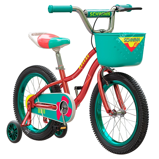 Schwinn Pink Girls Bike with Basket 3D model image 1