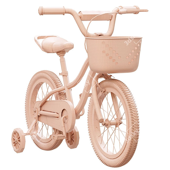 Schwinn Pink Girls Bike with Basket 3D model image 7