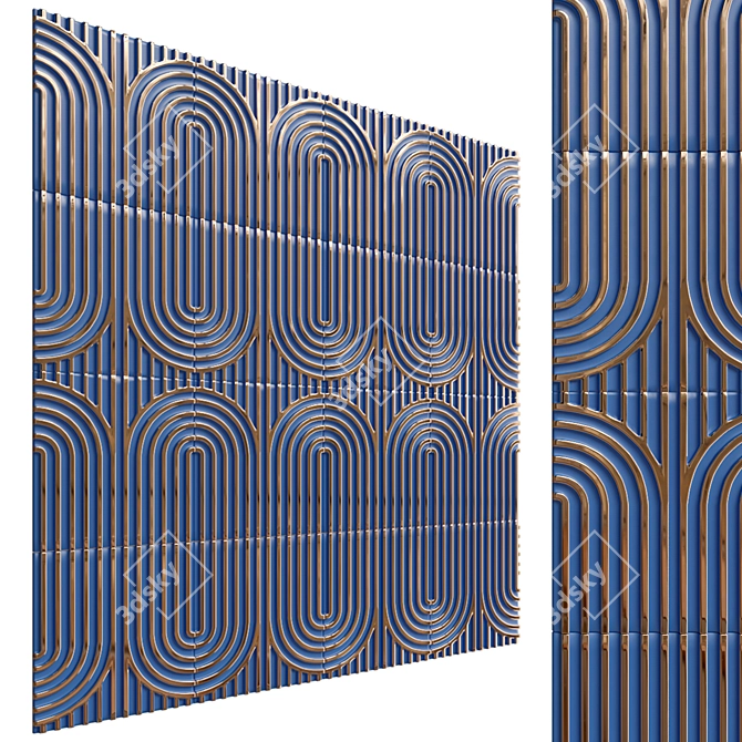 Modern 3D Wall Panel Display 3D model image 1