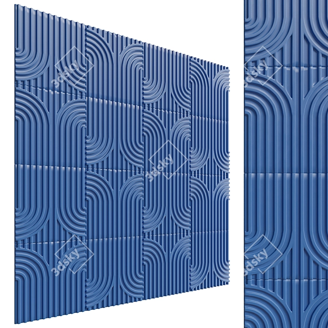 Modern 3D Wall Panel Display 3D model image 2