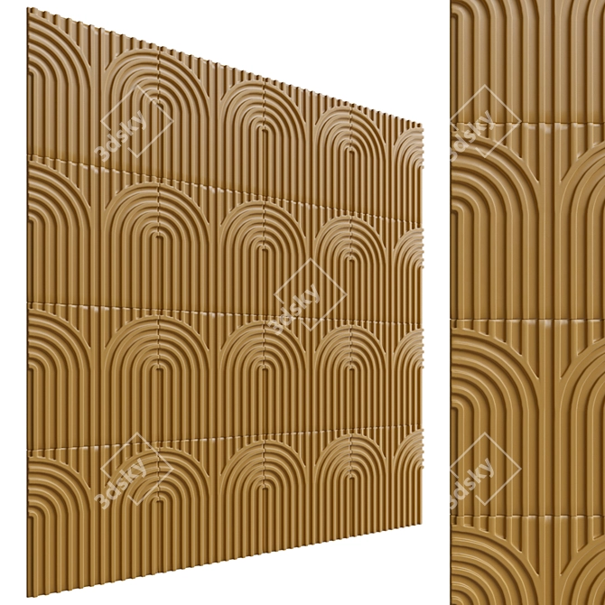 Modern 3D Wall Panel Display 3D model image 3