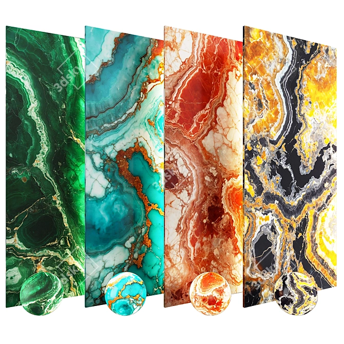  Exquisite Onyx Marble Slab Set 3D model image 1