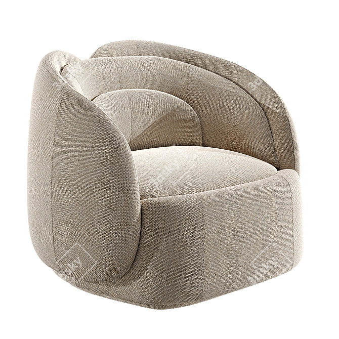 Modular Upholstered Peonia Chair 3D model image 1