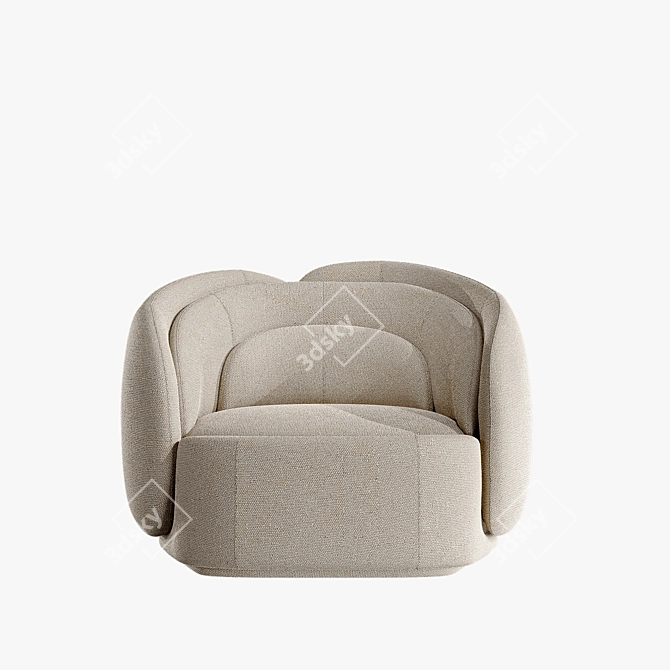 Modular Upholstered Peonia Chair 3D model image 2