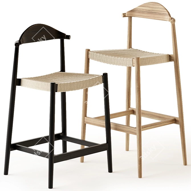 Spanish-Made Kave Home Nina Stools 3D model image 1