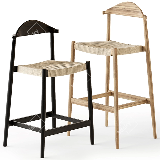 Spanish-Made Kave Home Nina Stools 3D model image 4