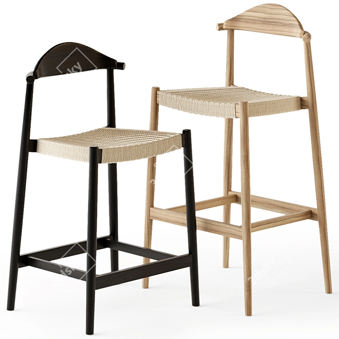 Spanish-Made Kave Home Nina Stools 3D model image 8