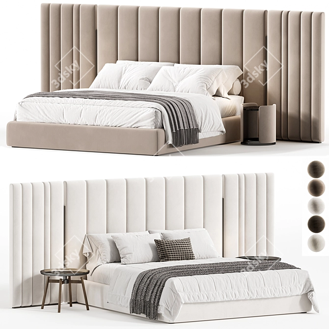 YUKI Double Bed Frame 2015 3D model image 1