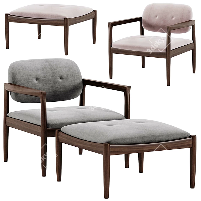 Luxury Minotti Yoko Armchair 2016 3D model image 2