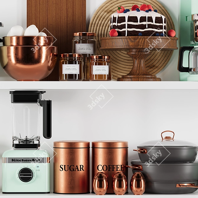 Premium Kitchen Appliance Set 3D model image 2