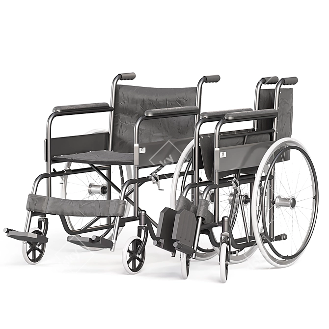 Foldable Modern Invalid Chair 3D model image 5