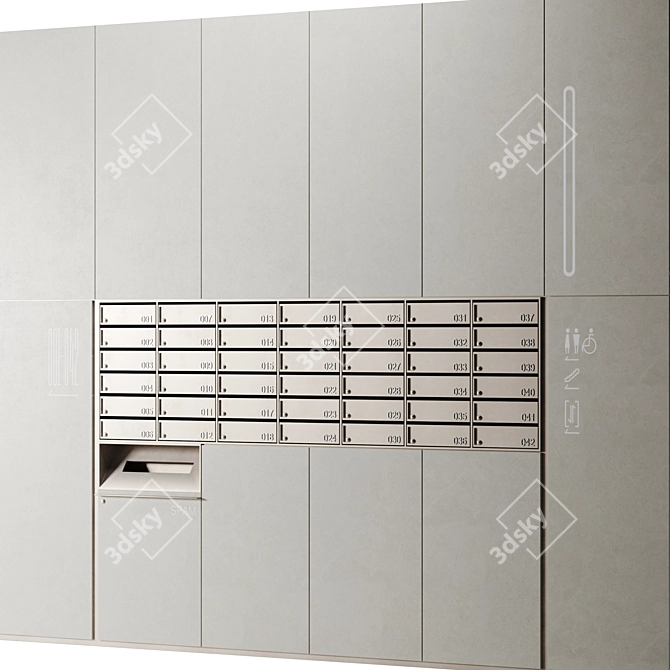 Hall Mailboxes 3D model image 2