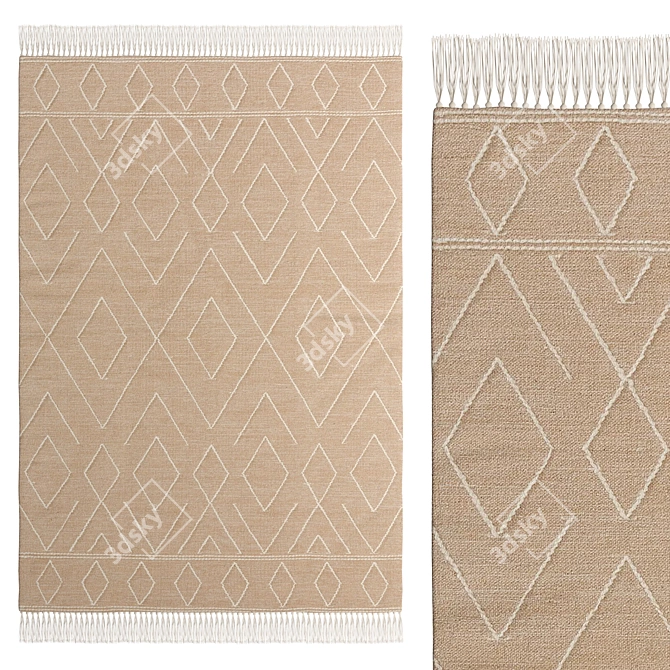 Benuta Beige Sydney Cotton Rug 3D model image 1