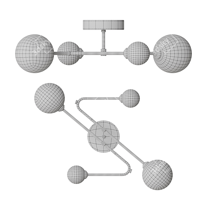 Corner Design Circus Chandelier 3D model image 3