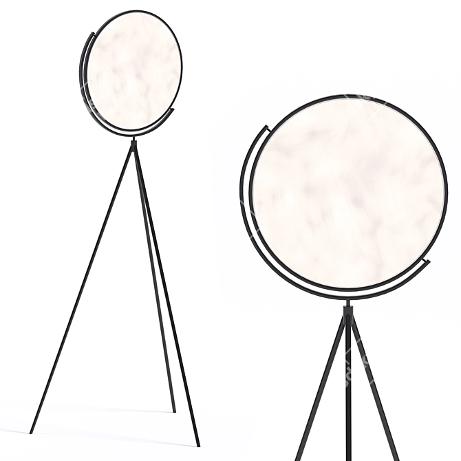 Modern Black Metal LED Floor Lamp 3D model image 1