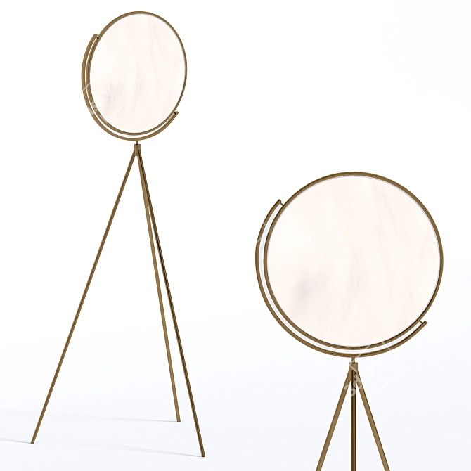 Modern Black Metal LED Floor Lamp 3D model image 2