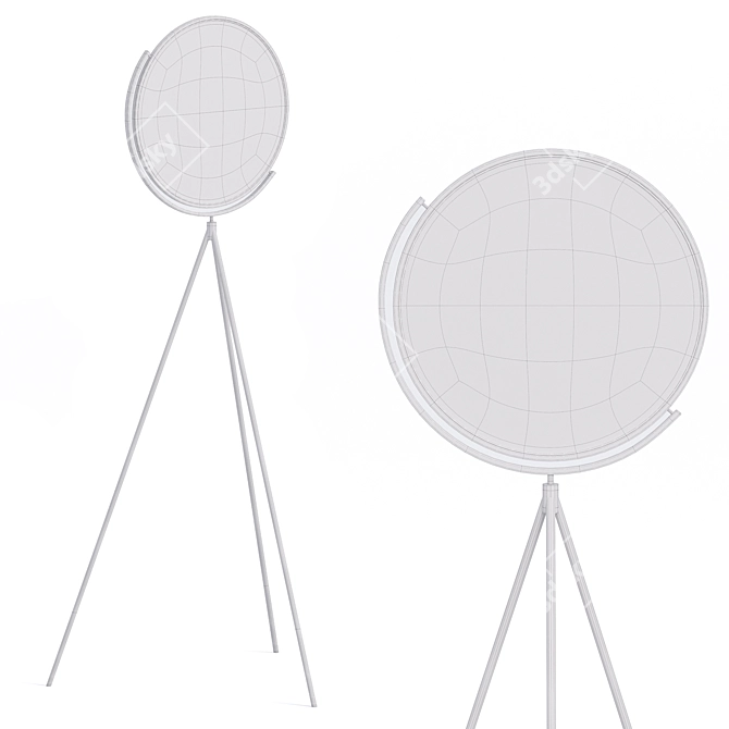 Modern Black Metal LED Floor Lamp 3D model image 3