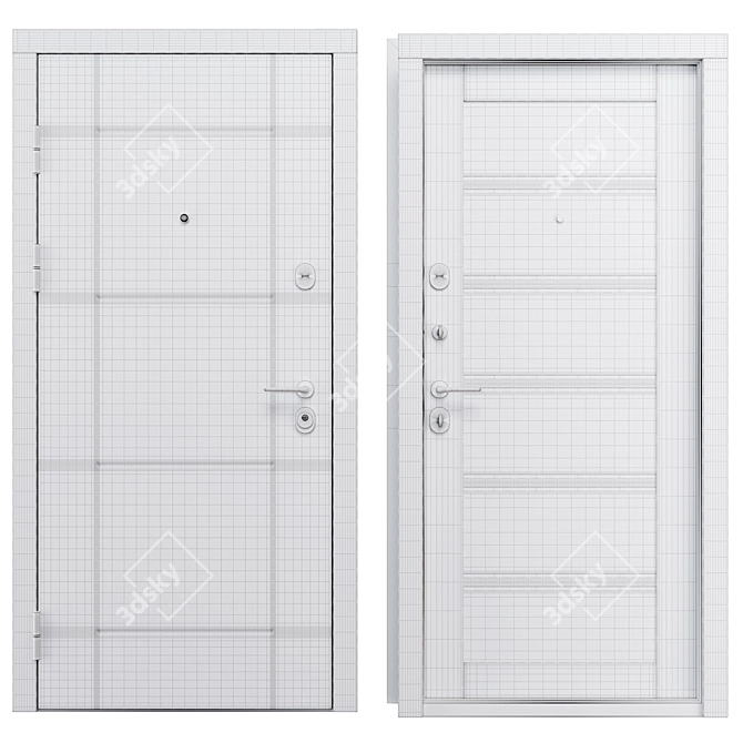 Elporta Metal Entry Door 900x2050 mm 3D model image 4