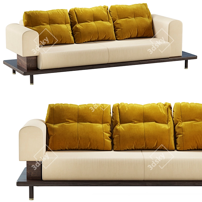 Luxury Velvet Sofa Mezzo COLBERT 3D model image 1