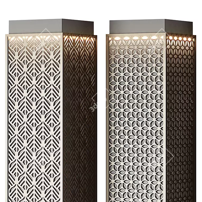 Adjustable Pattern Metal Columns 3D model image 3