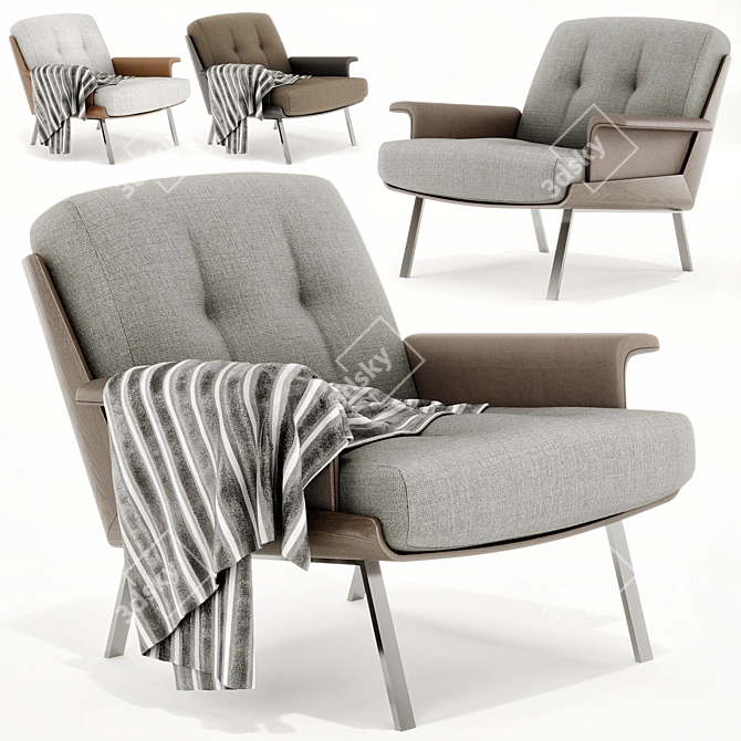 Contemporary Daiki Armchair: Style & Comfort 3D model image 1