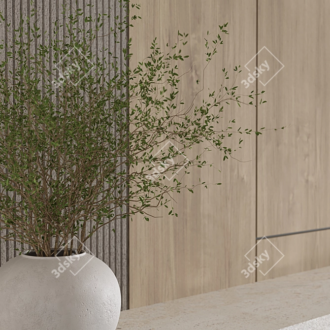Modern Entryway Furniture Set Japandi 3D model image 4