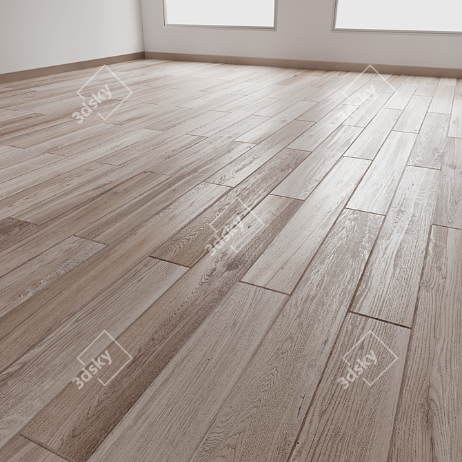 Customizable Oak Parquet Floor Tiles 3D model image 4