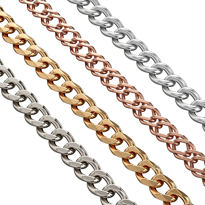 Luxury Metal Chain with Carabiner 3D model image 1