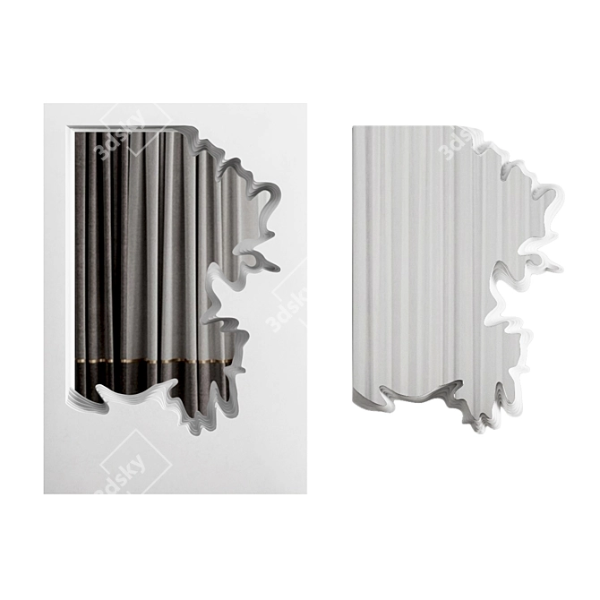 Excavated Mirror: Architectural Artwork Gem 3D model image 2