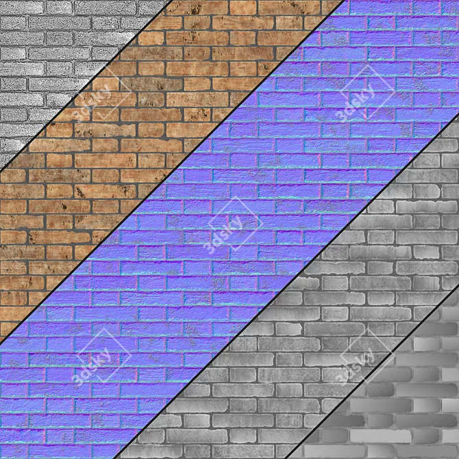 PBR Brick Material Pack Vol13 3D model image 6