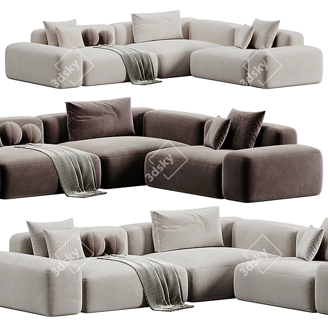 Modular Corner Fabric Sofa_Lapalma 3D model image 1