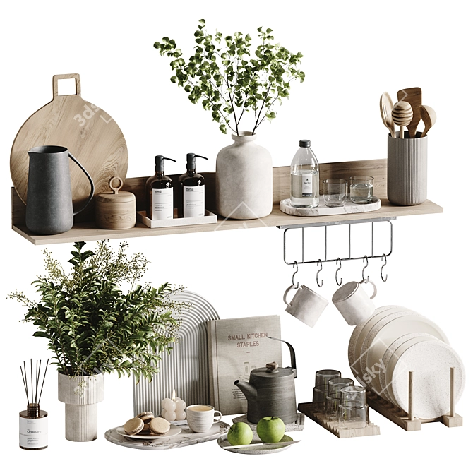 Modern Kitchen Set 2015 Collection 3D model image 1