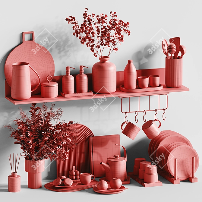 Modern Kitchen Set 2015 Collection 3D model image 7