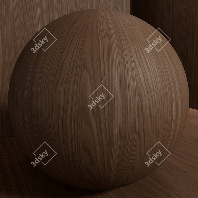 Seamless Walnut Wood Material Set 3D model image 5