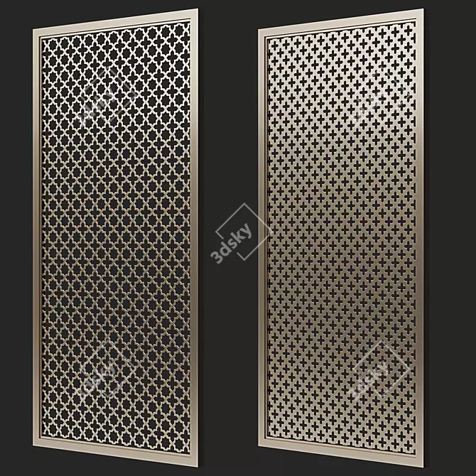 Adjustable Decorative Grilles Set 3D model image 2