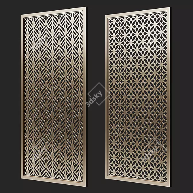 Adjustable Decorative Grilles Set 3D model image 7