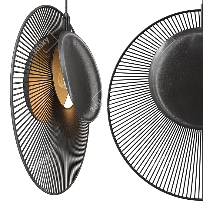 Sleek Magdalena Black Pendant Lamp 3D model image 3