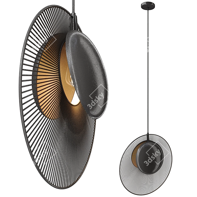 Sleek Magdalena Black Pendant Lamp 3D model image 5