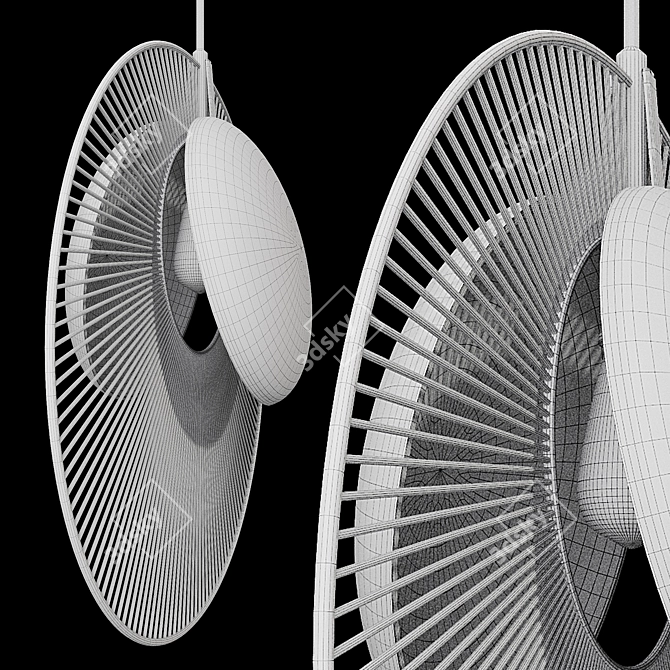 Sleek Magdalena Black Pendant Lamp 3D model image 8