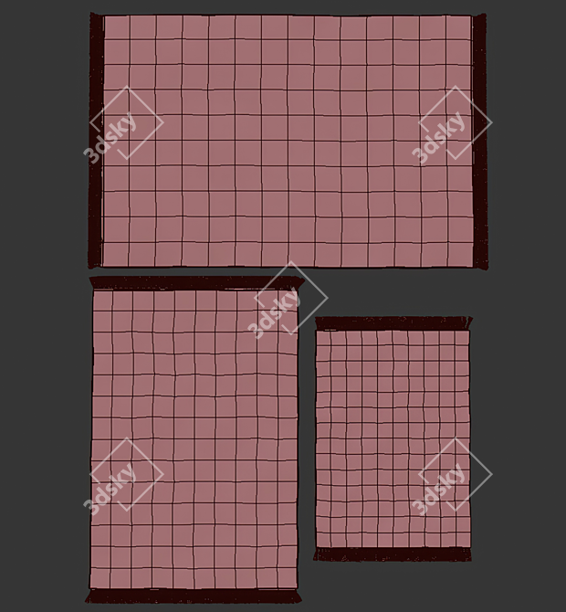 Title: Ecru Pita One-Tone Rug 3D model image 3