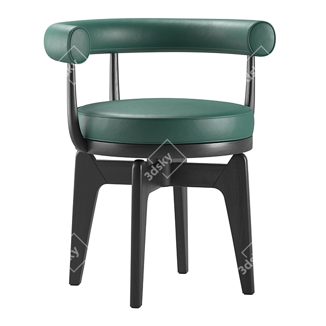 Elegant Oak Indochine Chair 3D model image 3