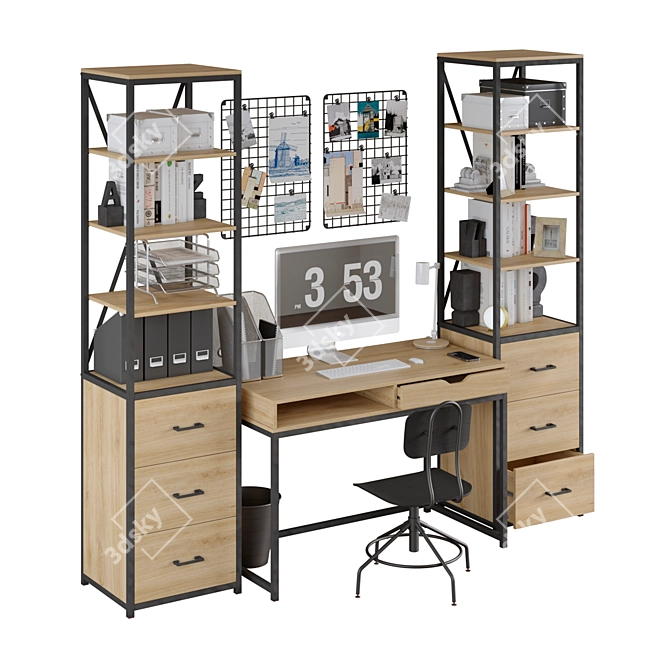 Modern Loft Office Set 3D model image 3