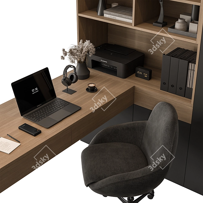  Modern Office Desk Set 3D model image 3