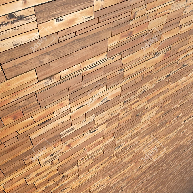 Wood Panel Textured 3D Model 3D model image 4