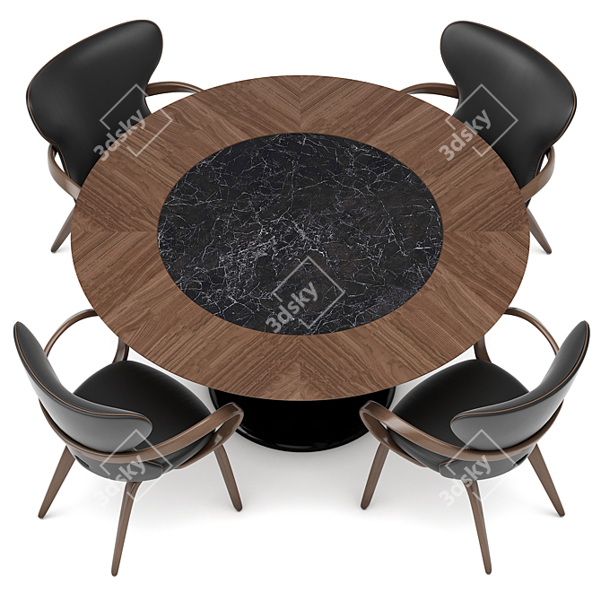 Apriori Dining Set in Nero Greco 3D model image 2