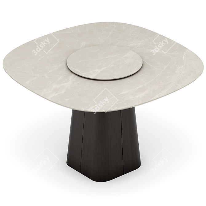 Elegance Dining Set with Apriori M Chairs 3D model image 4