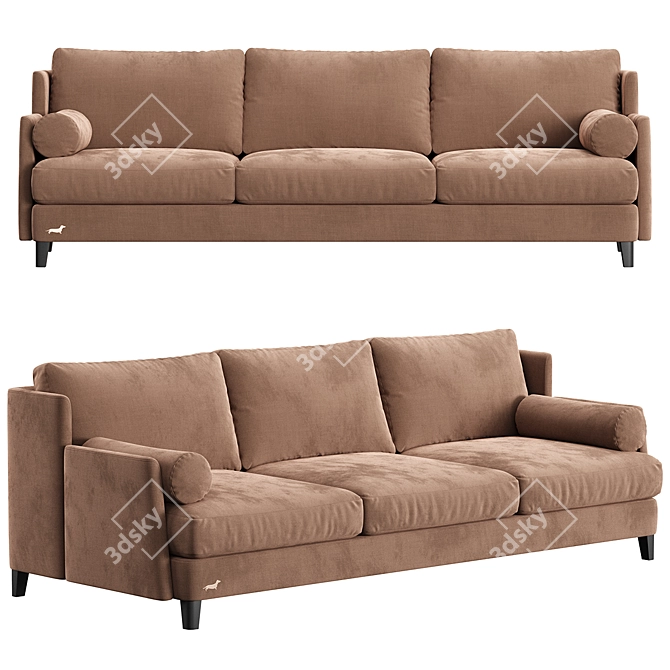 Polo Sofaclub: Stylish 3-Seater Sofa 3D model image 1