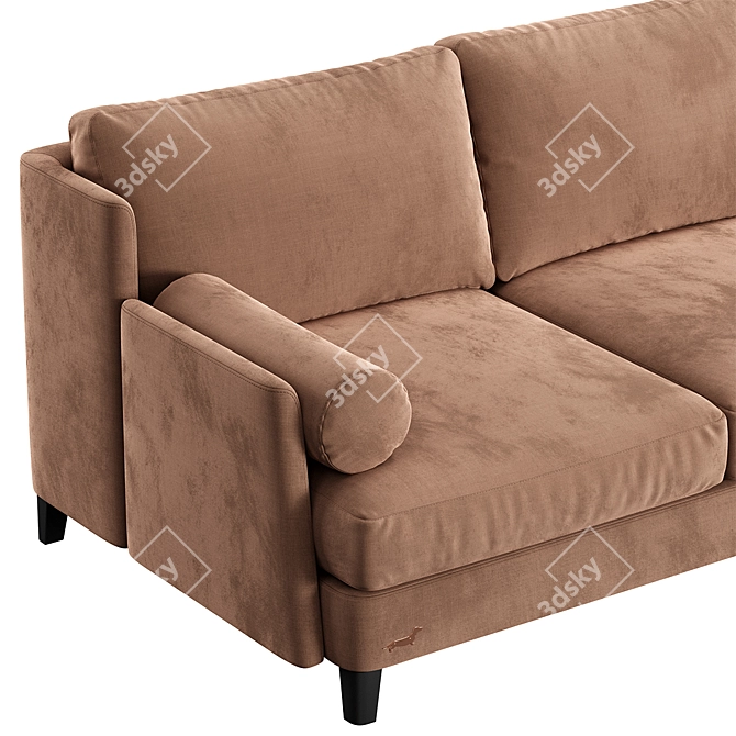 Polo Sofaclub: Stylish 3-Seater Sofa 3D model image 2